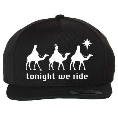 Tonight We Ride Retro Three Wise Christmas Christian  Wool Snapback Cap