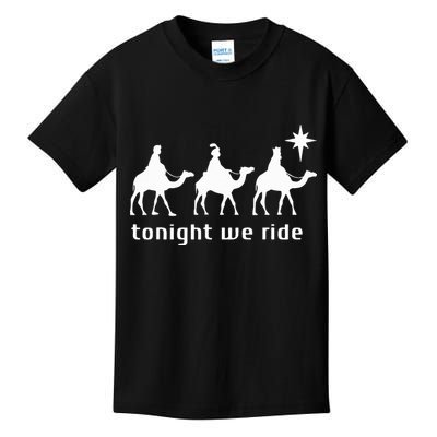 Tonight We Ride Retro Three Wise Christmas Christian  Kids T-Shirt