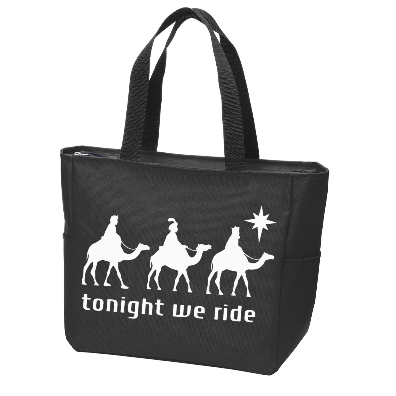 Tonight We Ride Retro Three Wise Christmas Christian  Zip Tote Bag
