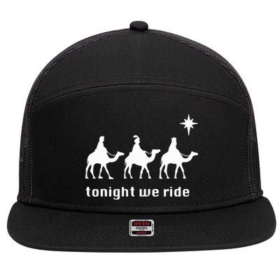 Tonight We Ride Christmas 3 Wise Menn Camel Ride 7 Panel Mesh Trucker Snapback Hat