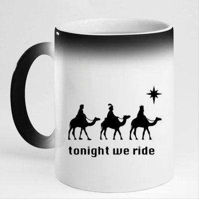 Tonight We Ride Christmas 3 Wise Menn Camel Ride 11oz Black Color Changing Mug