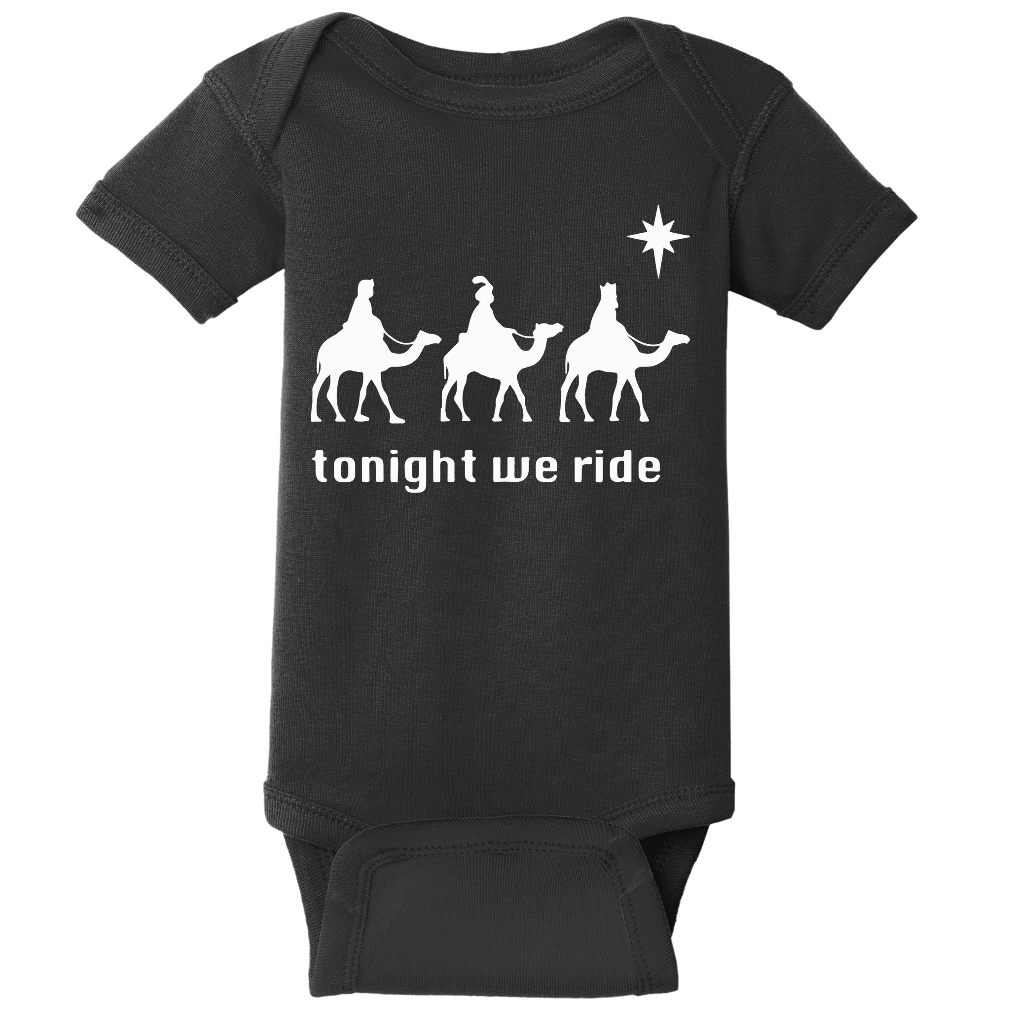 Tonight We Ride Christmas 3 Wise Menn Camel Ride Baby Bodysuit