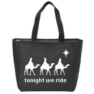 Tonight We Ride Christmas 3 Wise Menn Camel Ride Zip Tote Bag
