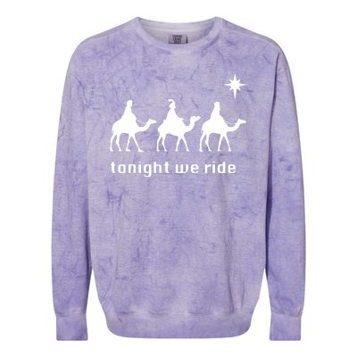 Tonight We Ride Christmas 3 Wise Menn Camel Ride Colorblast Crewneck Sweatshirt