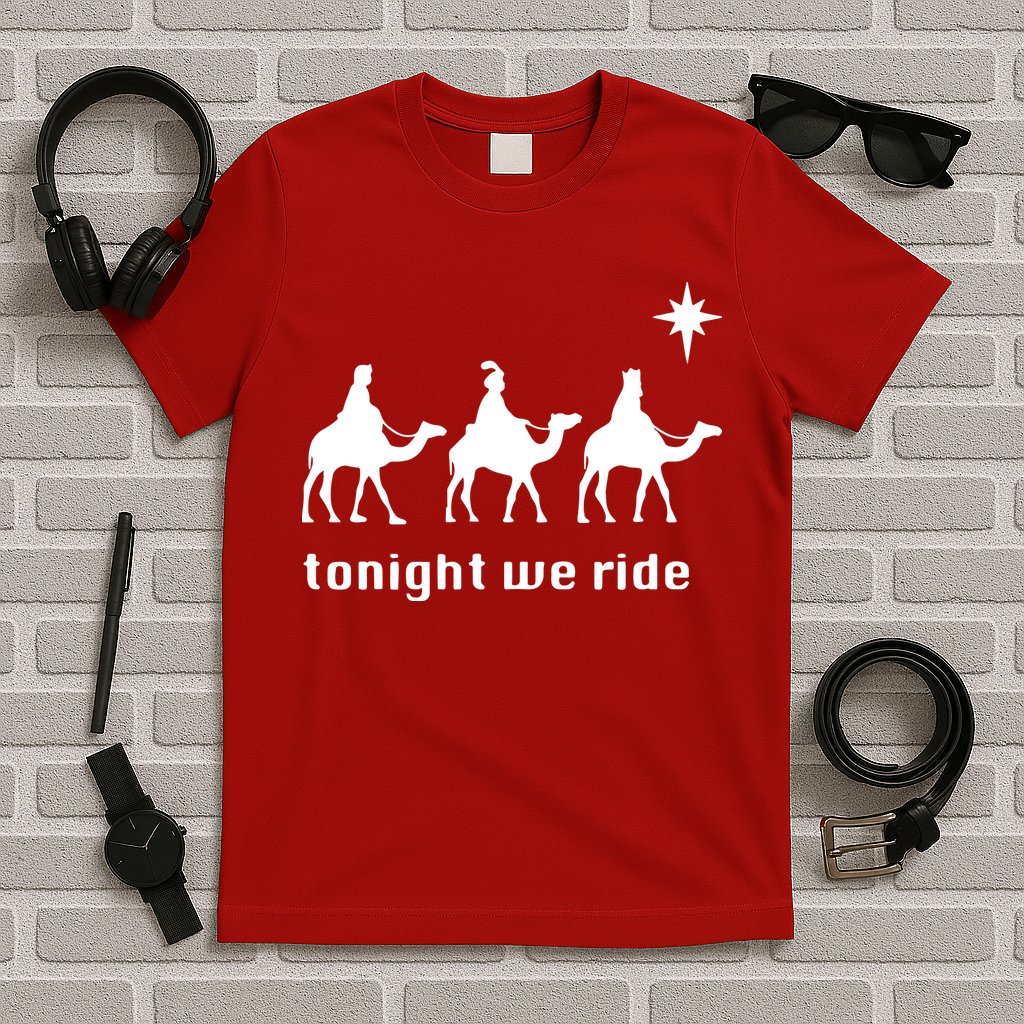 Tonight We Ride Christmas 3 Wise Menn Camel Ride T-Shirt