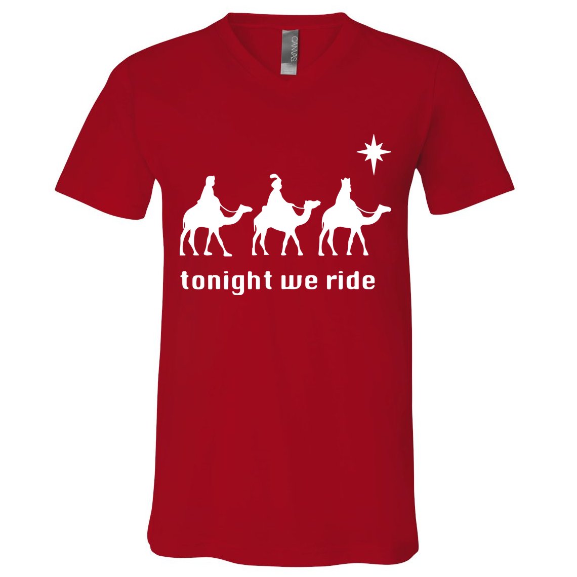 Tonight We Ride Christmas 3 Wise Menn Camel Ride V-Neck T-Shirt
