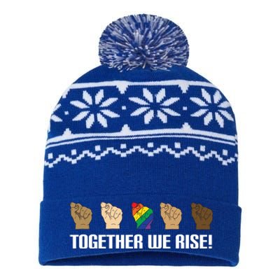 Together We Rise Opposition Equality Cute Gift USA-Made Snowflake Beanie