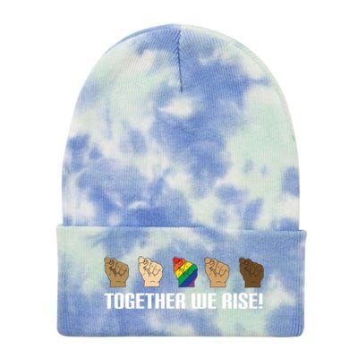 Together We Rise Opposition Equality Cute Gift Tie Dye 12in Knit Beanie