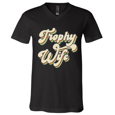 Trophy Wife Retro V-Neck T-Shirt