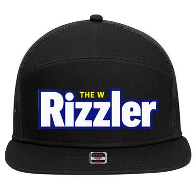 The W Rizzler For The Rizz God 7 Panel Mesh Trucker Snapback Hat