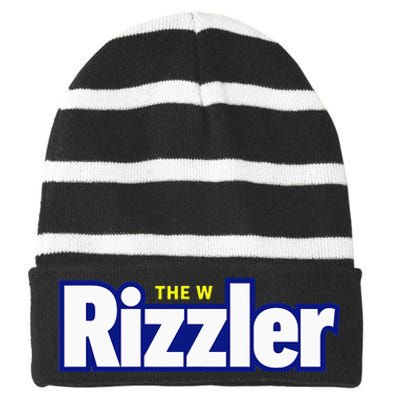 The W Rizzler For The Rizz God Striped Beanie with Solid Band