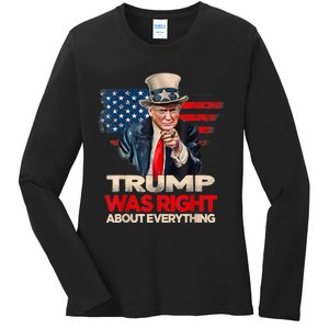 Trump Was Right About Everything President Donald Trump 2024 Ladies Long Sleeve Shirt