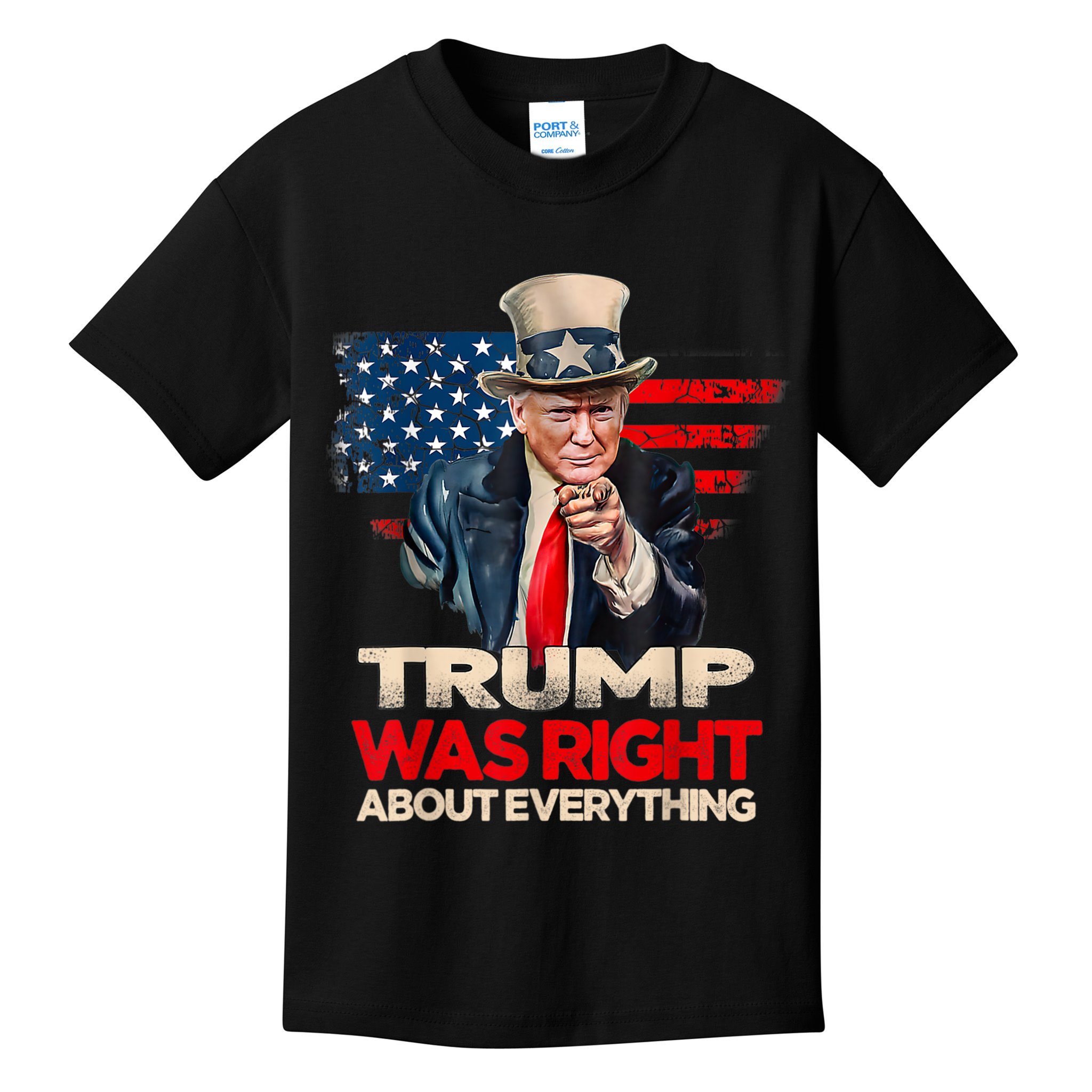 Trump Was Right About Everything President Donald Trump 2024 Kids T-Shirt