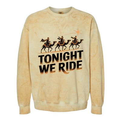 Tonight We Ride Three Wise Christmas Design Colorblast Crewneck Sweatshirt