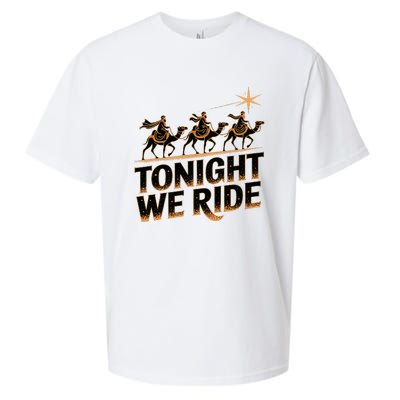 Tonight We Ride Three Wise Christmas Design Sueded Cloud Jersey T-Shirt