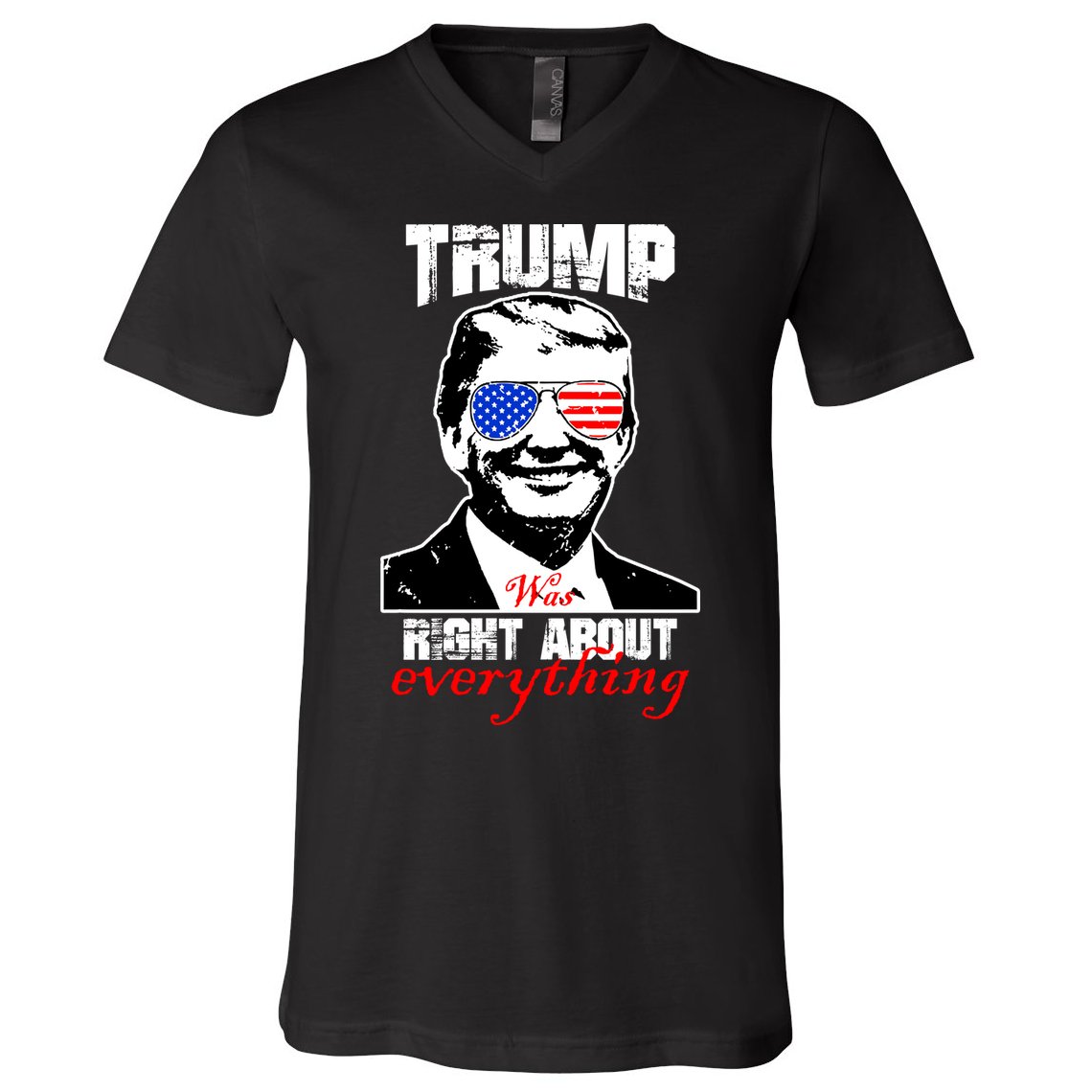 Trump Was Right About Everything Sunglasses USA V-Neck T-Shirt