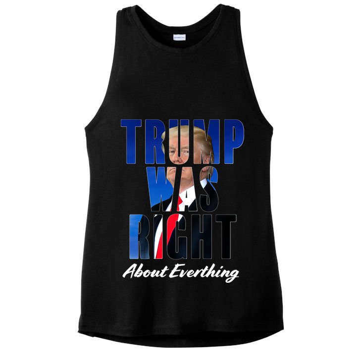 Trump Was Right About Everything Typography Portrait Ladies PosiCharge Tri-Blend Wicking Tank