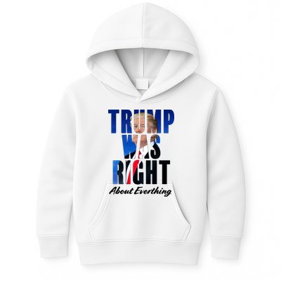 Trump Was Right About Everything Typography Portrait Kids Hoodie