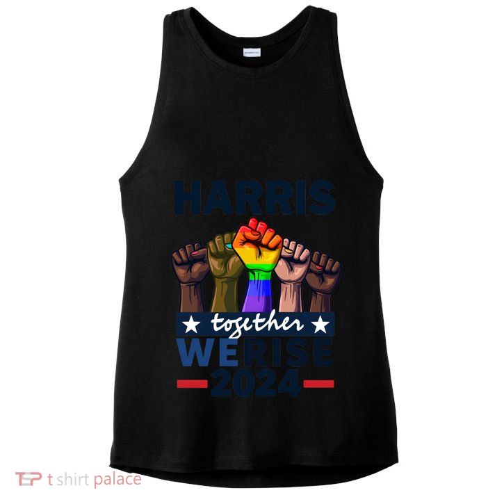 Together We Rise Kamala Harris 2024 Lgbt Meaningful Gift Ladies PosiCharge Tri-Blend Wicking Tank