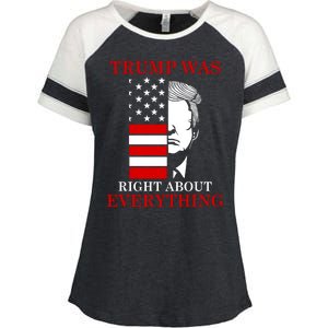 Trump Was Right About Everything USA Flag Enza Ladies Jersey Colorblock Tee