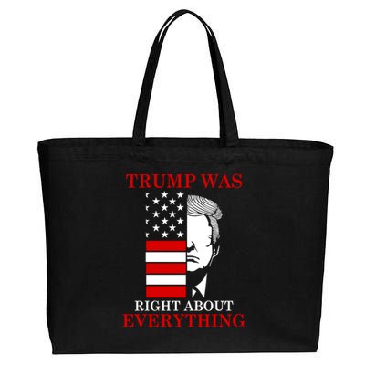 Trump Was Right About Everything USA Flag Cotton Canvas Jumbo Tote