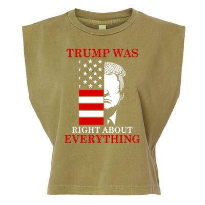 Trump Was Right About Everything USA Flag Garment-Dyed Women's Muscle Tee