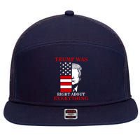 Trump Was Right About Everything USA Flag 7 Panel Mesh Trucker Snapback Hat