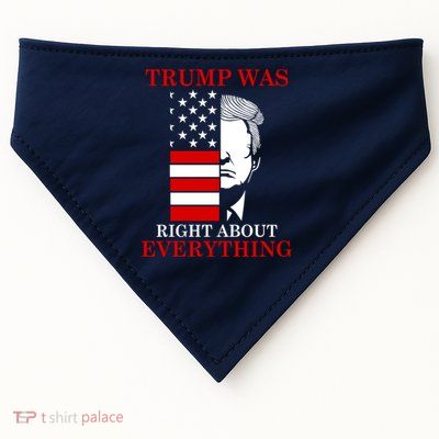 Trump Was Right About Everything USA Flag USA-Made Doggie Bandana