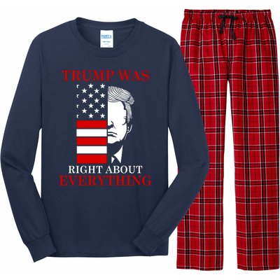 Trump Was Right About Everything USA Flag Long Sleeve Pajama Set