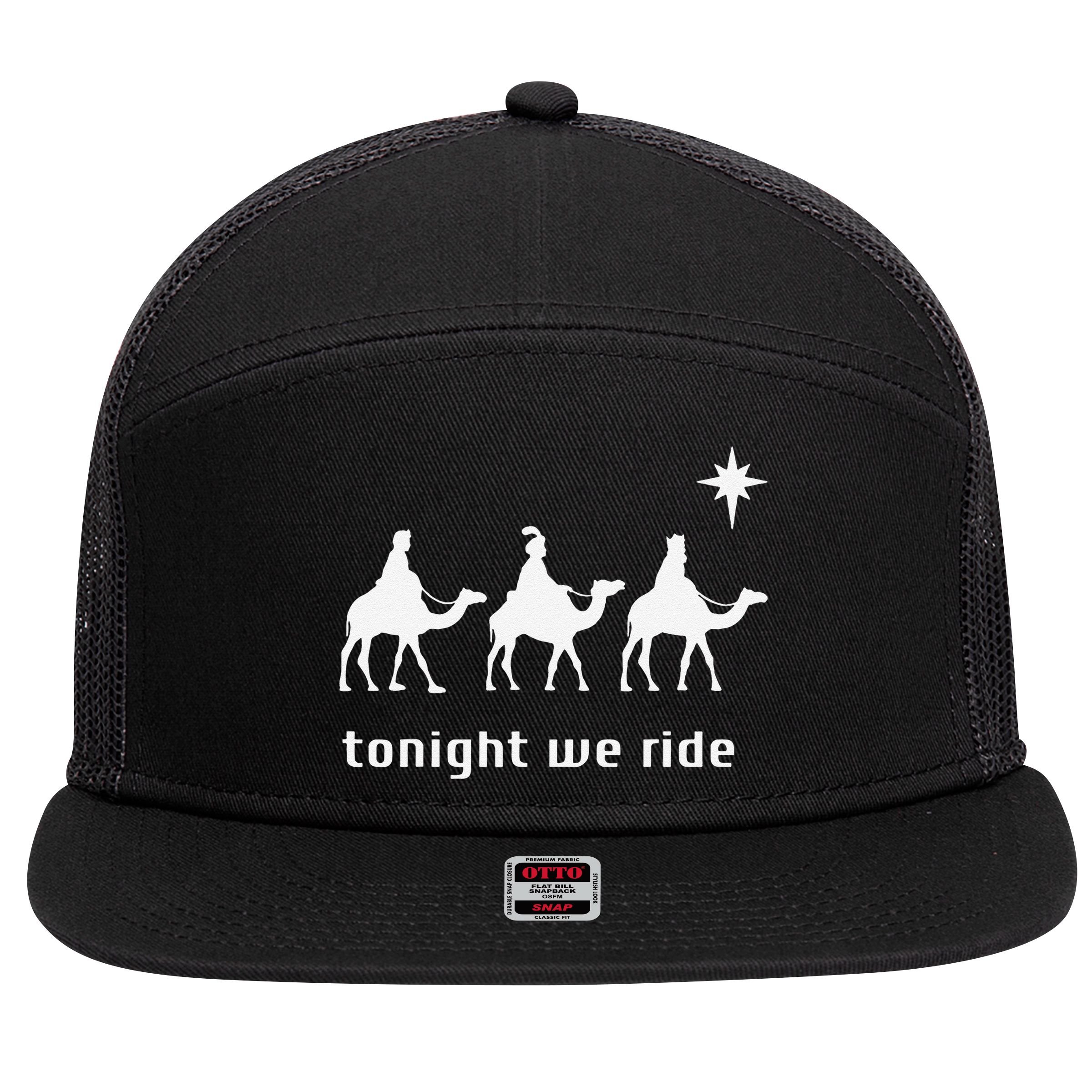 Tonight We Ride Christmas Christian 3 Wise 7 Panel Mesh Trucker Snapback Hat