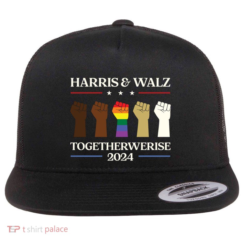 Together We Rise Harris Walz 2024 Supporter Collection Funny Gift Flatbill Hat
