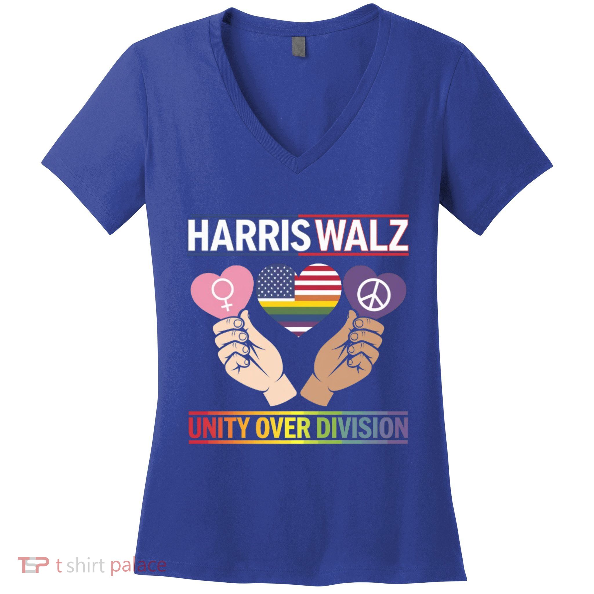 Together We Rise: Harriswalz For Unity Great Gift Women's V-Neck T-Shirt