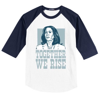 Together We Rise Vote President Election Kamala Harris Funny Gift Baseball Sleeve Shirt