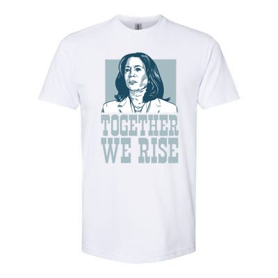 Together We Rise Vote President Election Kamala Harris Funny Gift Softstyle CVC T-Shirt