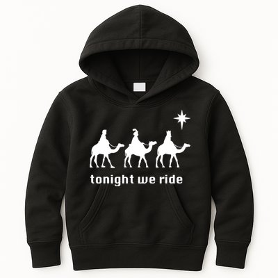 Tonight We Ride Christmas 3 Wise Menn Camel Ride Kids Hoodie