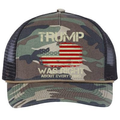 Trump Was Right About Everything I Voted For Trump Meaningful Gift Retro Rope Trucker Hat Cap