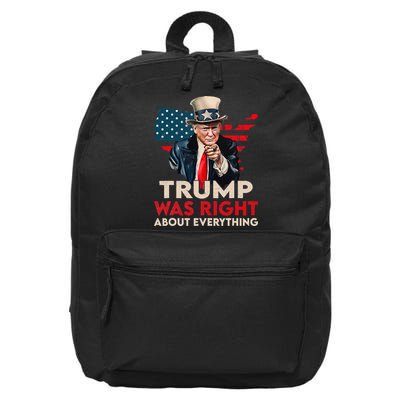 Trump Was Right About Everything Funny 16 in Basic Backpack