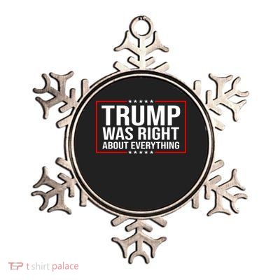 Trump Was Right About Everything Funny USA Metallic Star Ornament