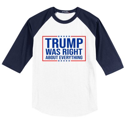 Trump Was Right About Everything Funny USA Baseball Sleeve Shirt