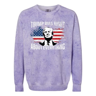 Trump Was Right About Everything Colorblast Crewneck Sweatshirt