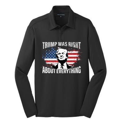 Trump Was Right About Everything Silk Touch Performance Long Sleeve Polo