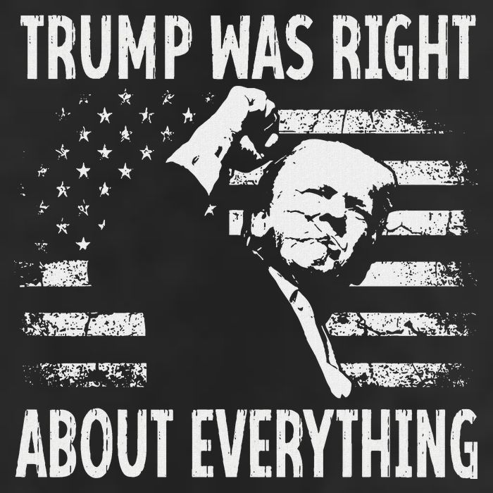 Trump Was Right About Everything American Flag 45 47 7 Panel Mesh Trucker Snapback Hat