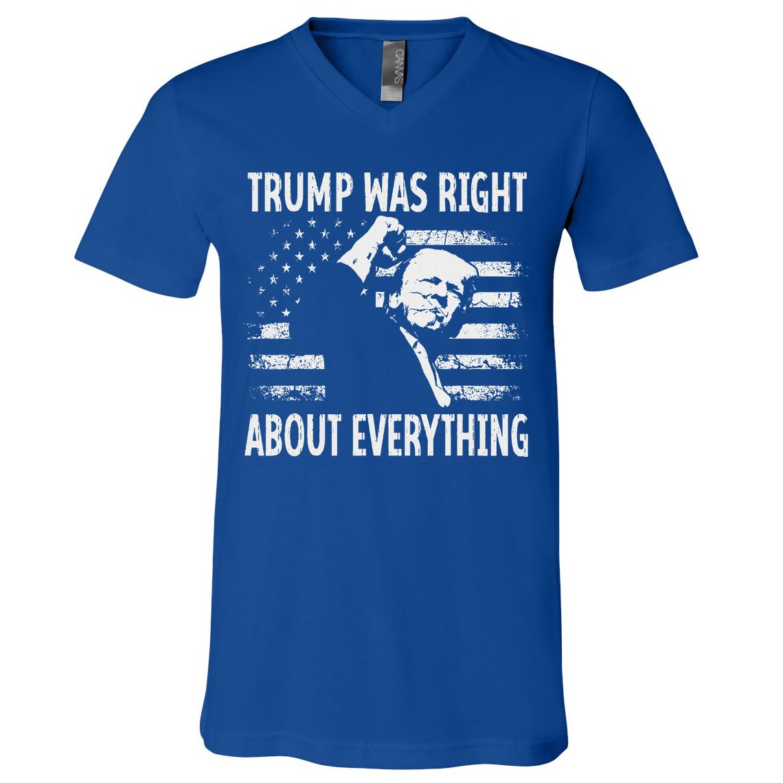 Trump Was Right About Everything American Flag 45 47 V-Neck T-Shirt