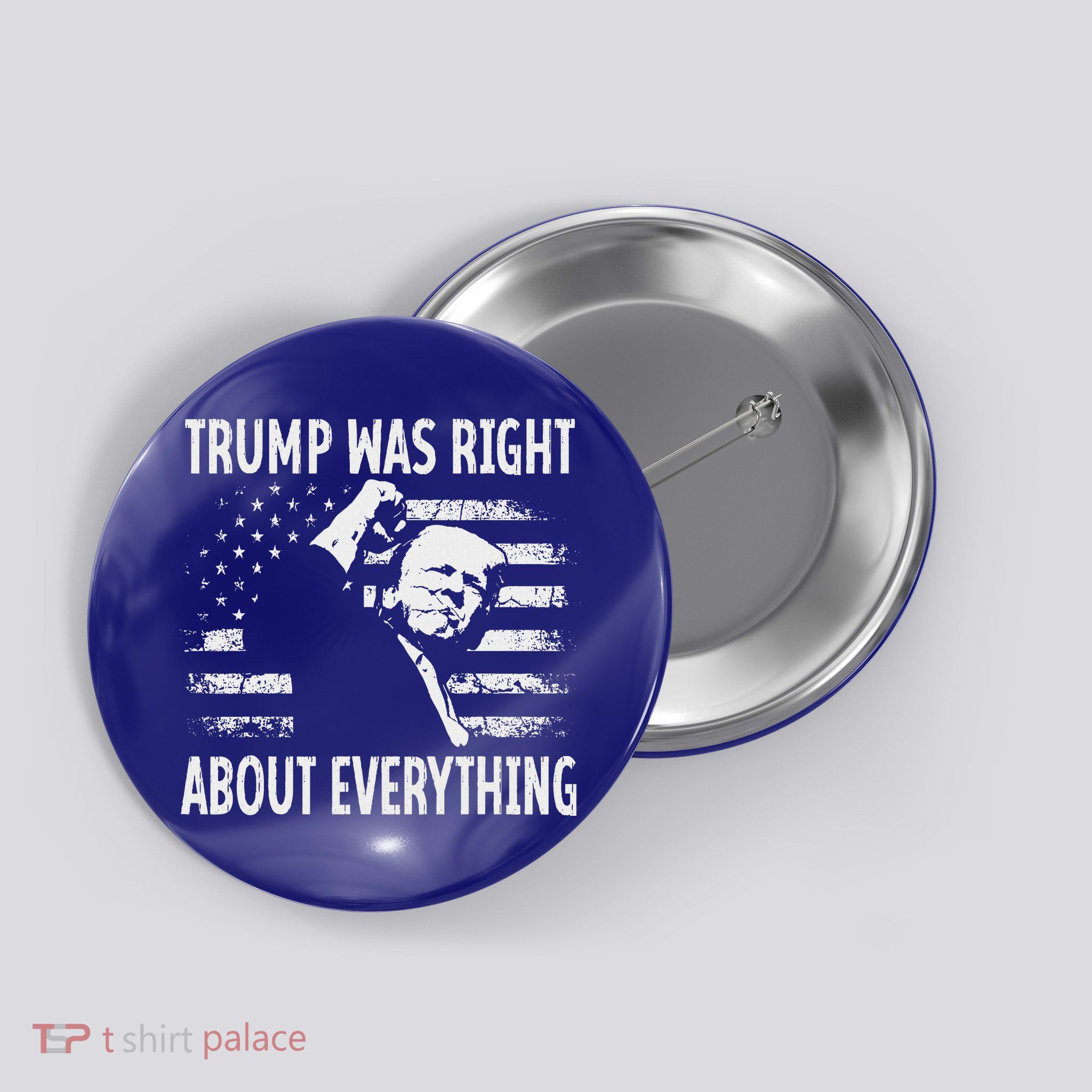Trump Was Right About Everything American Flag 45 47 Button