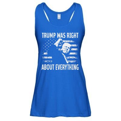Trump Was Right About Everything American Flag 45 47 Ladies Essential Flowy Tank