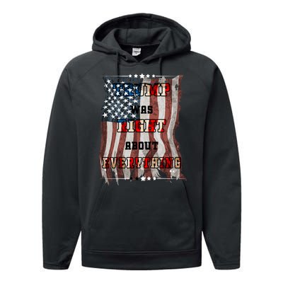 Trump Was Right About Everything USA Flag Performance Fleece Hoodie