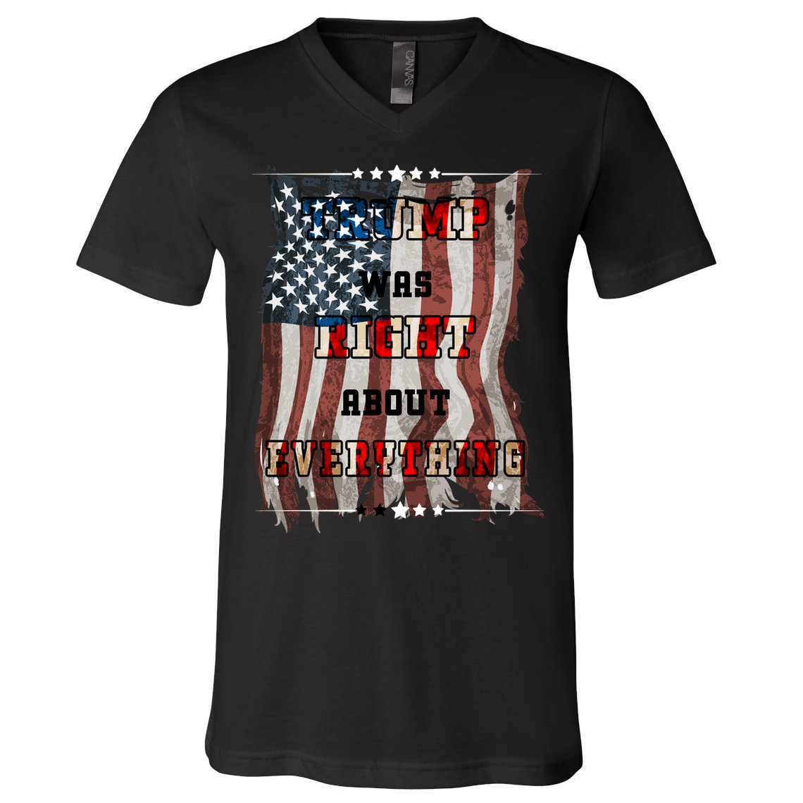 Trump Was Right About Everything USA Flag V-Neck T-Shirt