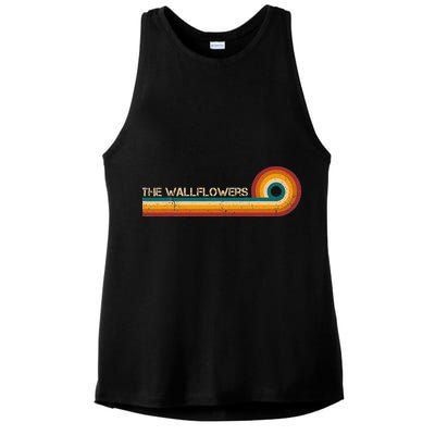 The Wallflowers Retro Stripes Musician Vintage Ladies PosiCharge Tri-Blend Wicking Tank
