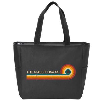 The Wallflowers Retro Stripes Musician Vintage Zip Tote Bag