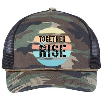 Together We Rise We Rise Together Empowerment Retro Rope Trucker Hat Cap